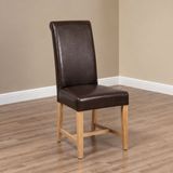 Leather and Oak Dining Chairs